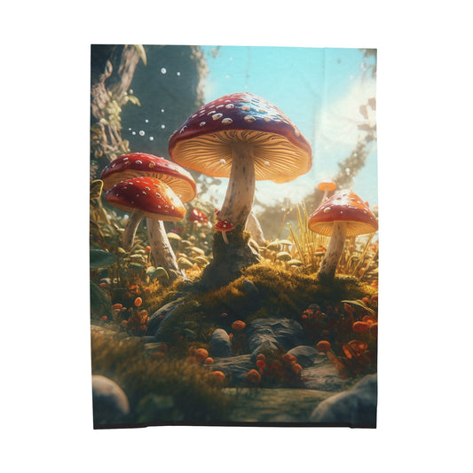 Psychedelic Mushroom Velveteen Plush Blanket - Vibrant Fungi Throw for Trippy Home Decor 2